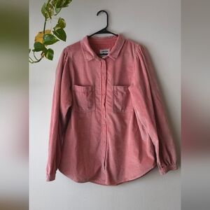 American Eagle Oversized Pink Corduroy Shirt Jacket - Size Large